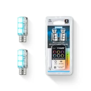 TYPE S - Remote-Controlled 194_T10 Multicolor LED Mini Bulb Set